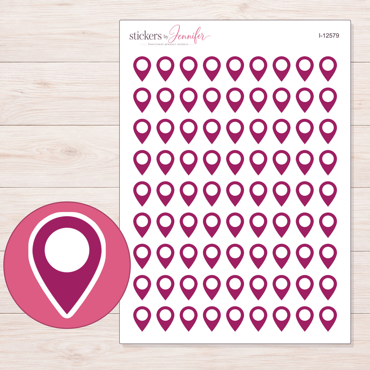 I-12579 planner sticker sheet with enlarged sticker detail