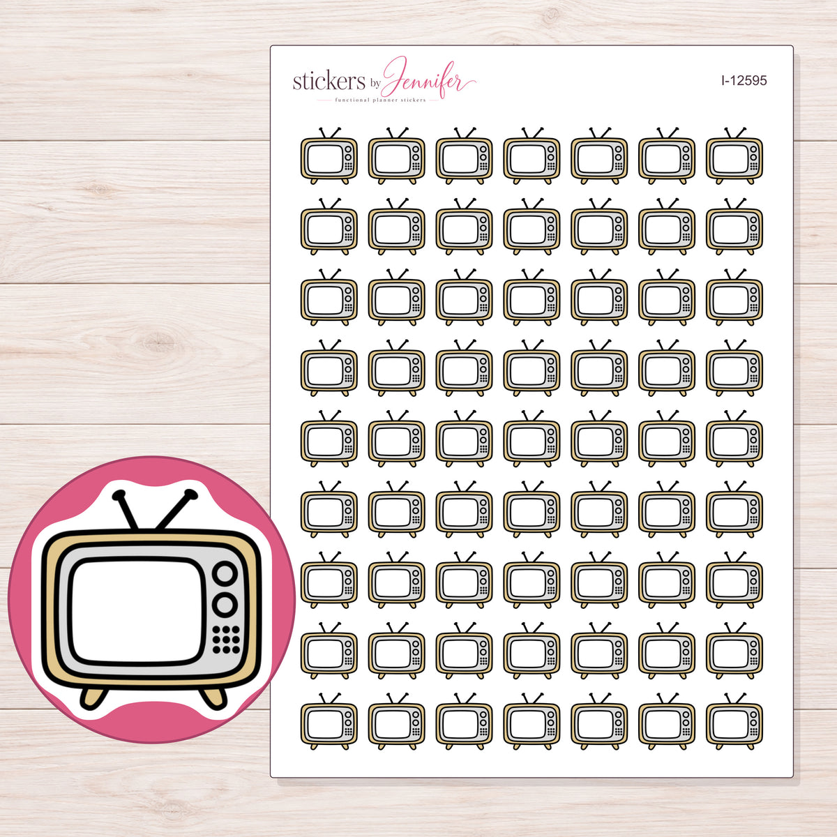 I-12595 planner sticker sheet with enlarged sticker detail