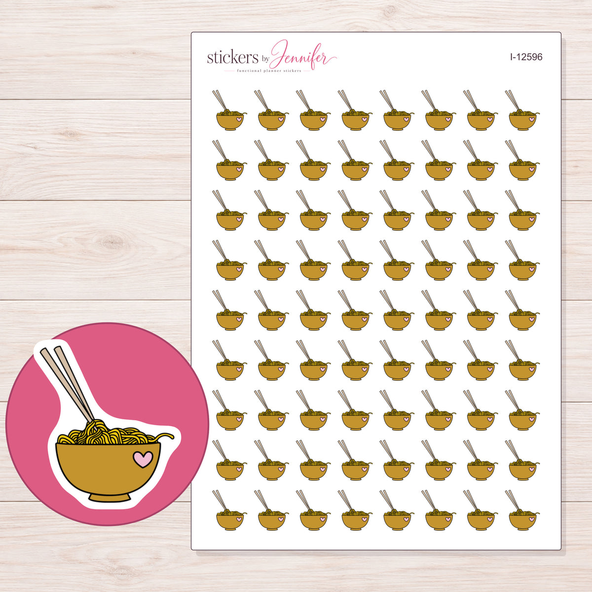 I-12596 planner sticker sheet with enlarged sticker detail