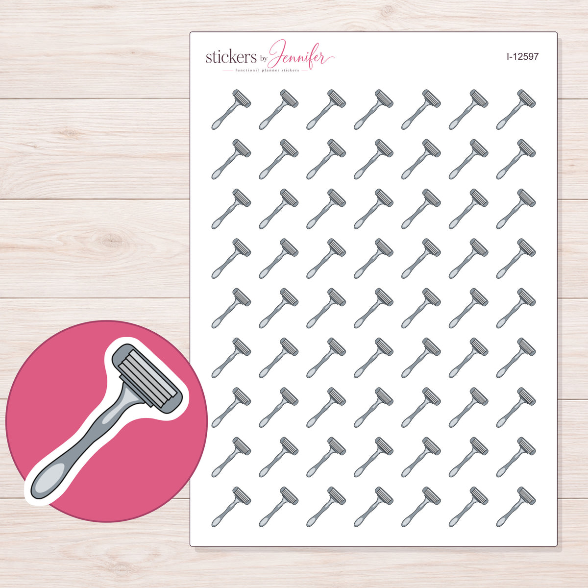 I-12597 planner sticker sheet with enlarged sticker detail