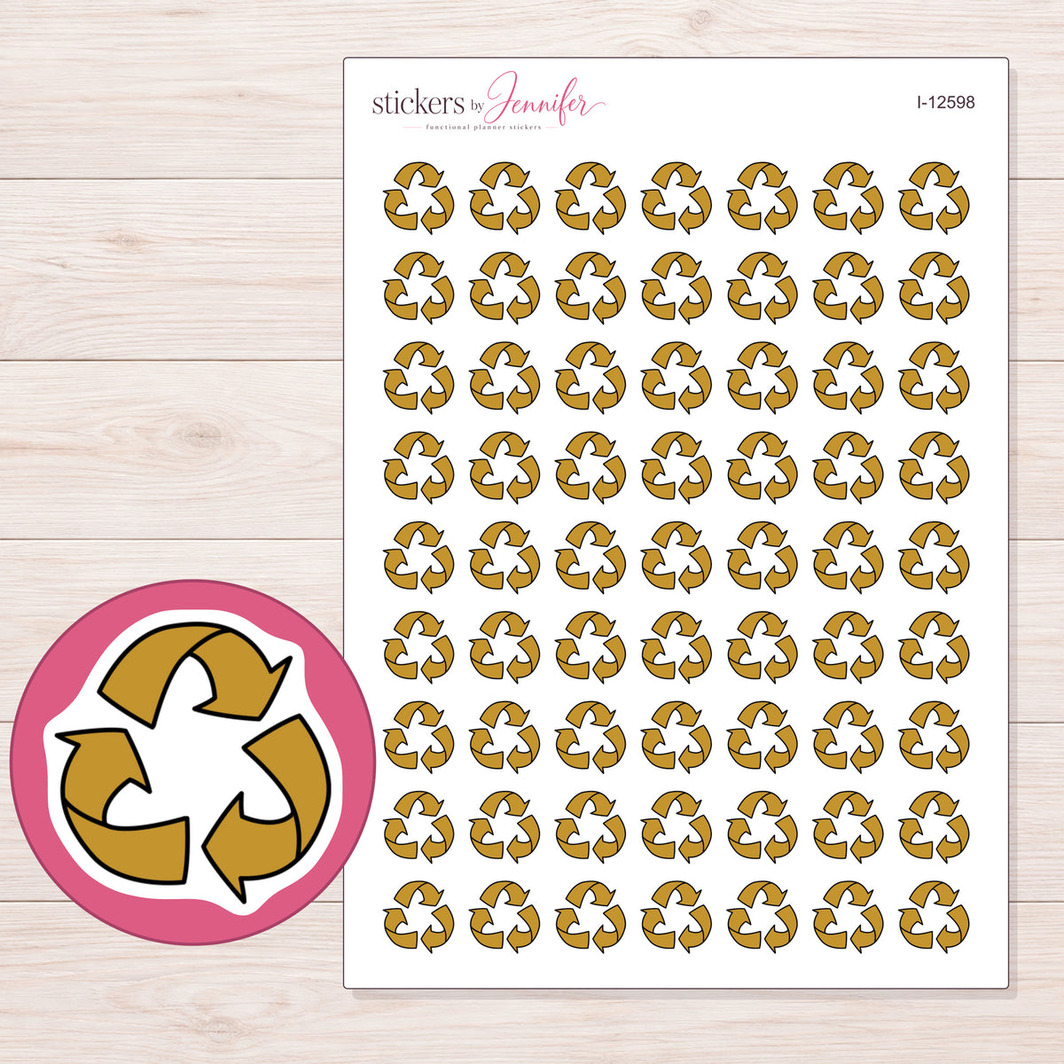 I-12598 planner sticker sheet with enlarged sticker detail
