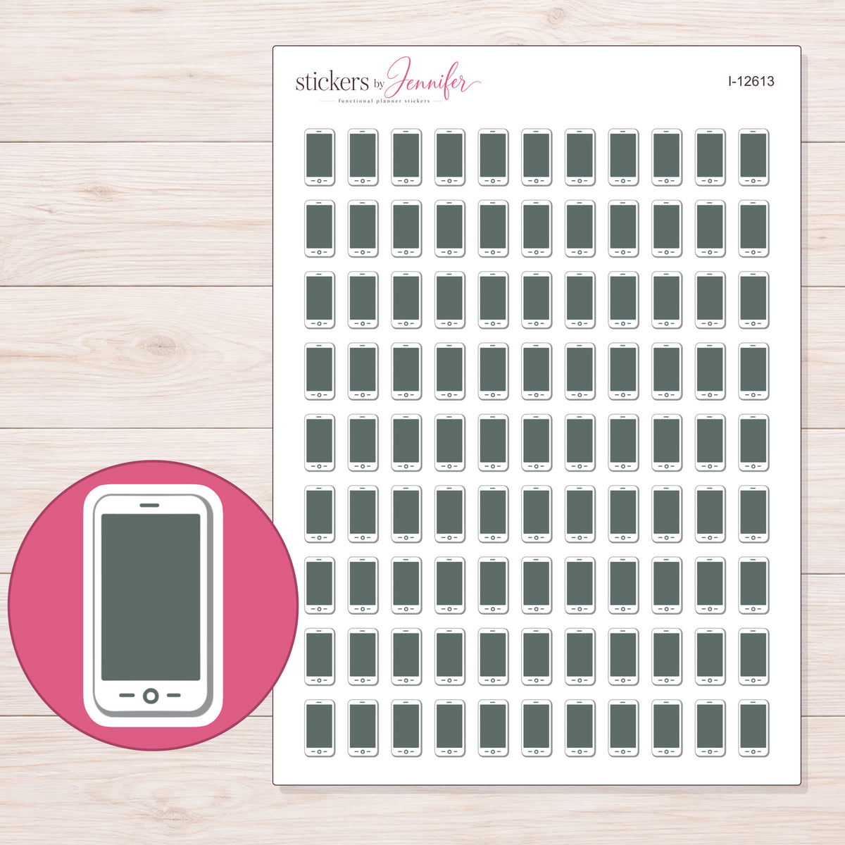 I-12613 planner sticker sheet with enlarged sticker detail