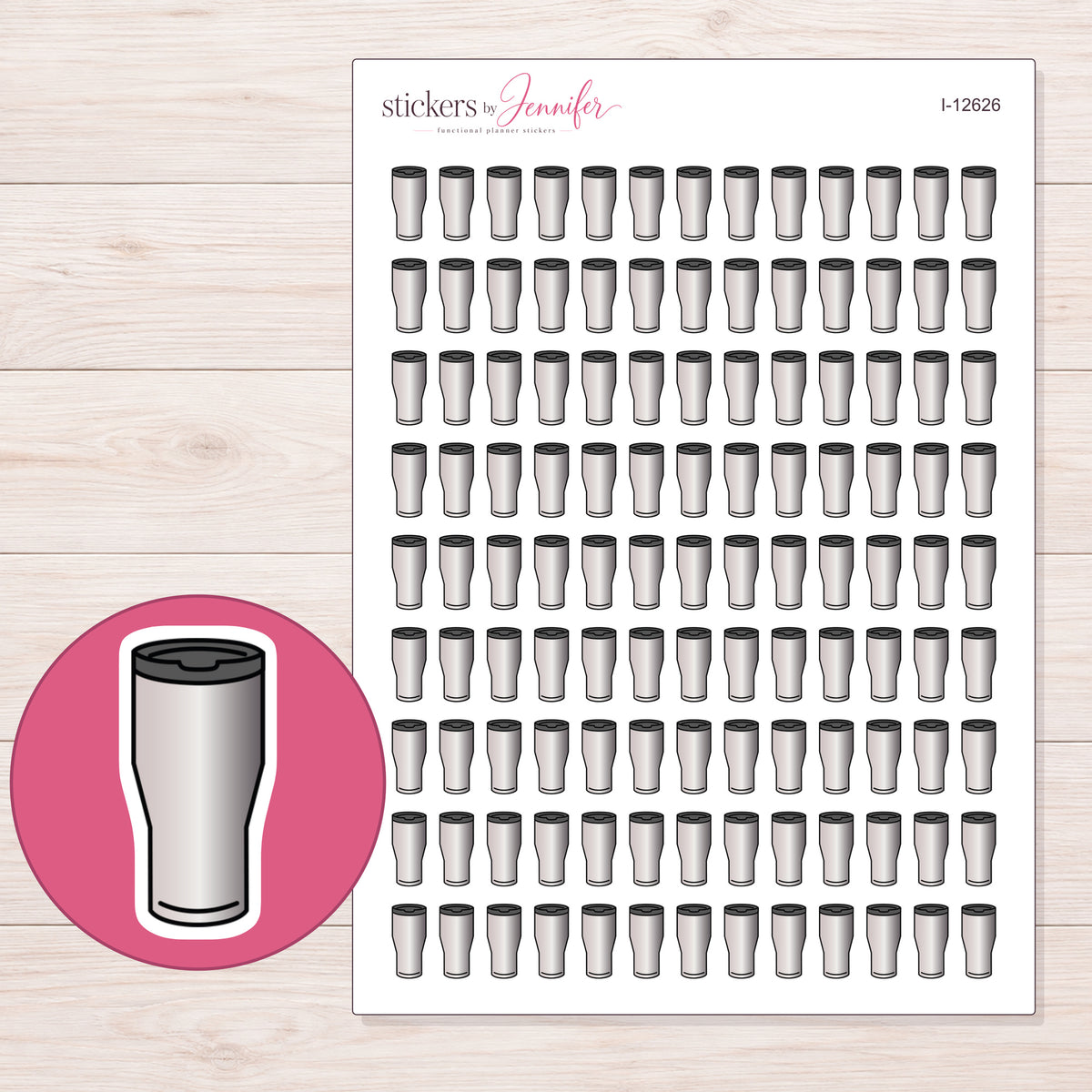 I-12626 planner sticker sheet with enlarged sticker detail