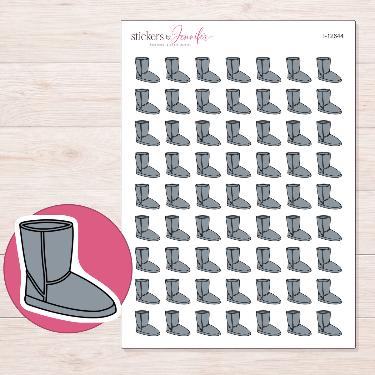 I-12644 planner sticker sheet with enlarged sticker detail
