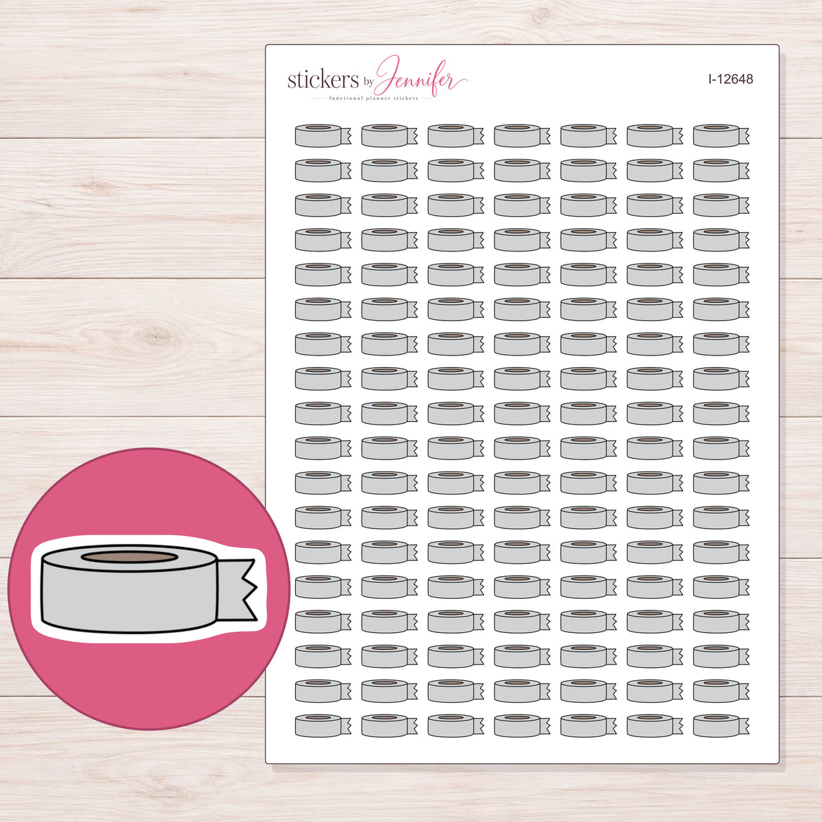 I-12648 planner sticker sheet with enlarged sticker detail