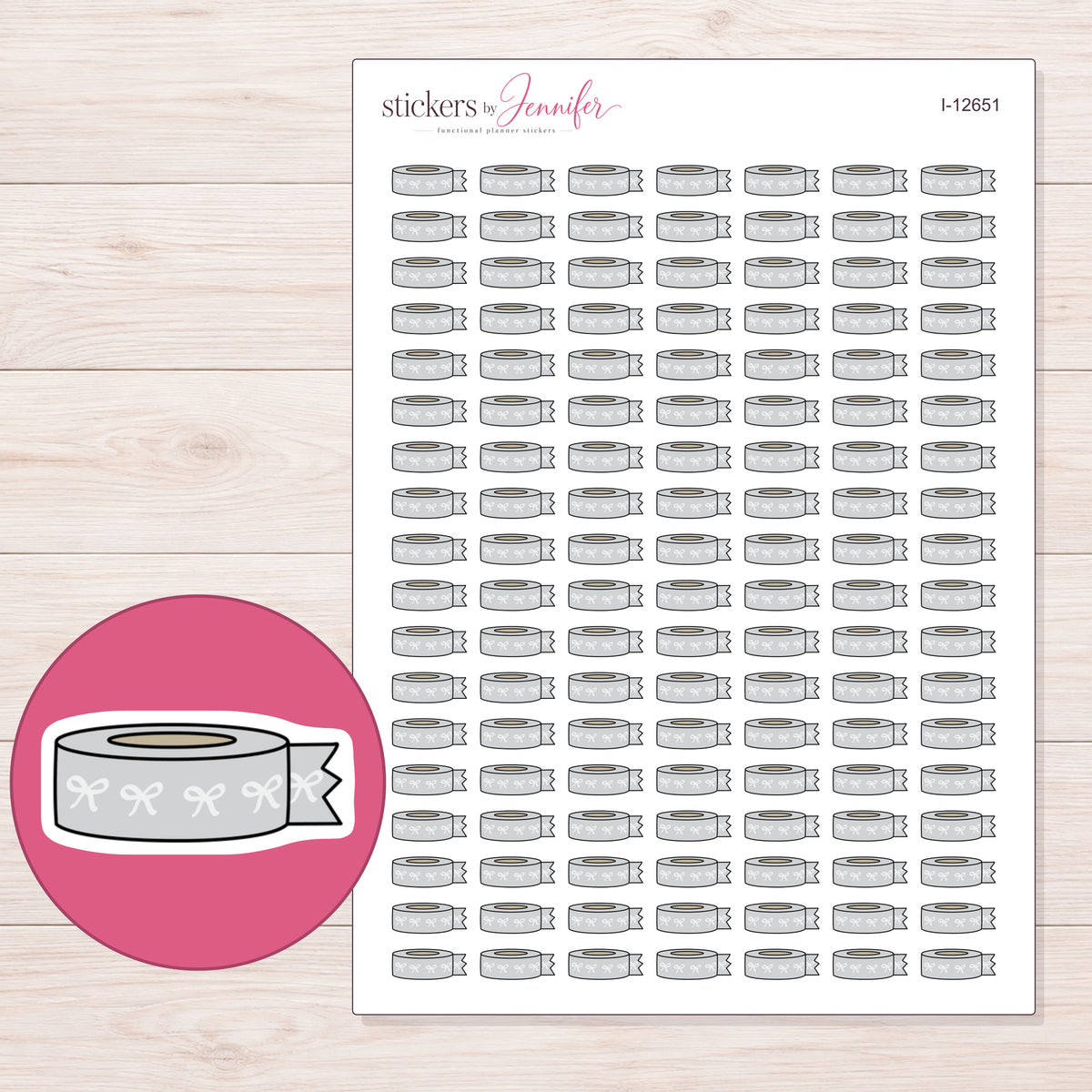 I-12651 planner sticker sheet with enlarged sticker detail