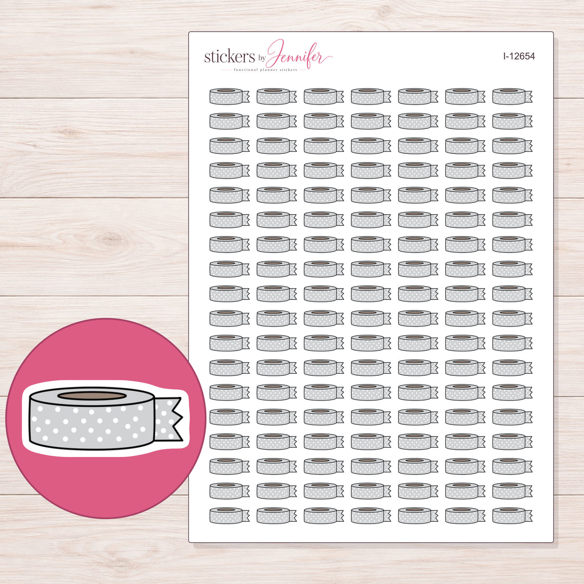 I-12654 planner sticker sheet with enlarged sticker detail