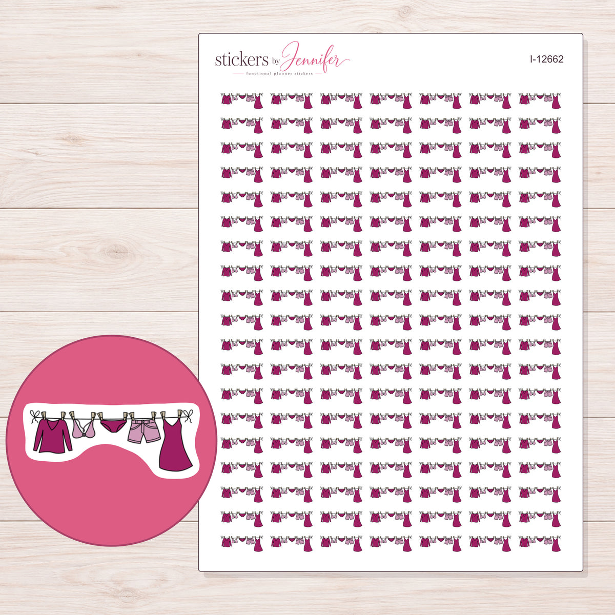 I-12662 planner sticker sheet with enlarged sticker detail