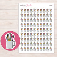 I-12664 planner sticker sheet with enlarged sticker detail
