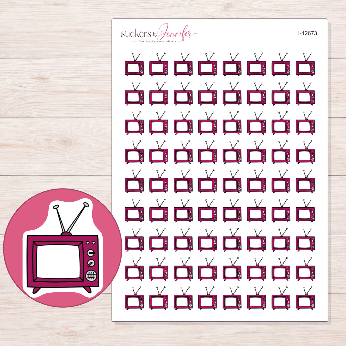 I-12673 planner sticker sheet with enlarged sticker detail