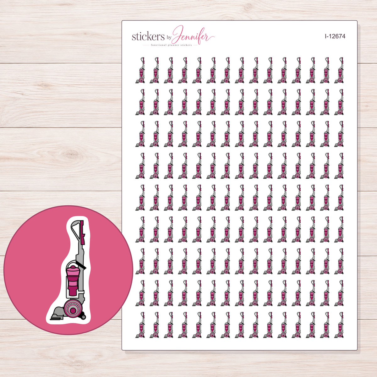 I-12674 planner sticker sheet with enlarged sticker detail