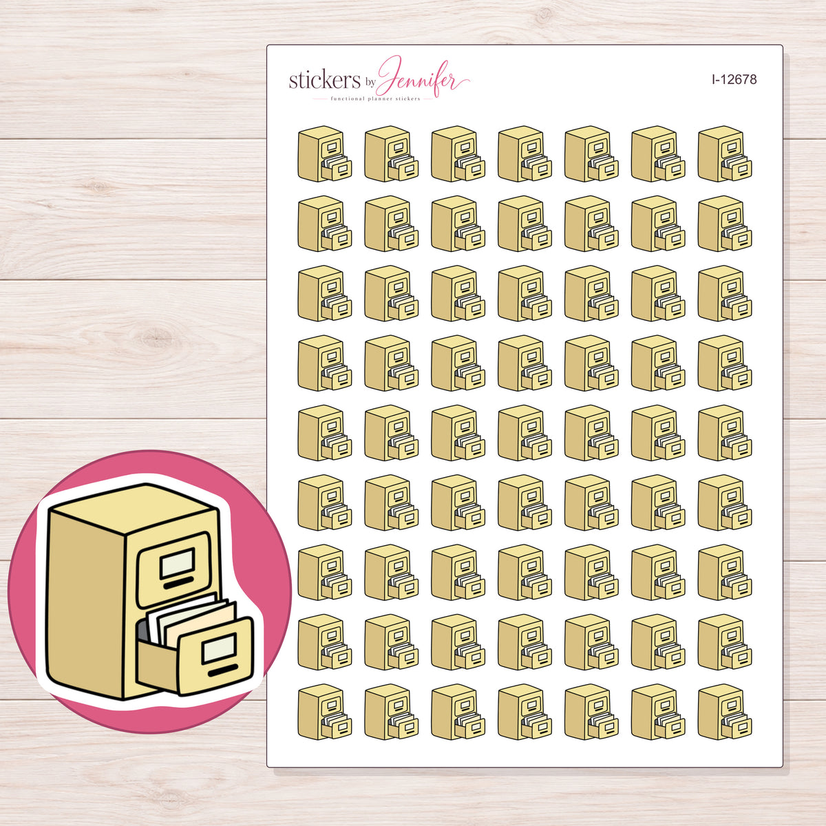 I-12678 planner sticker sheet with enlarged sticker detail