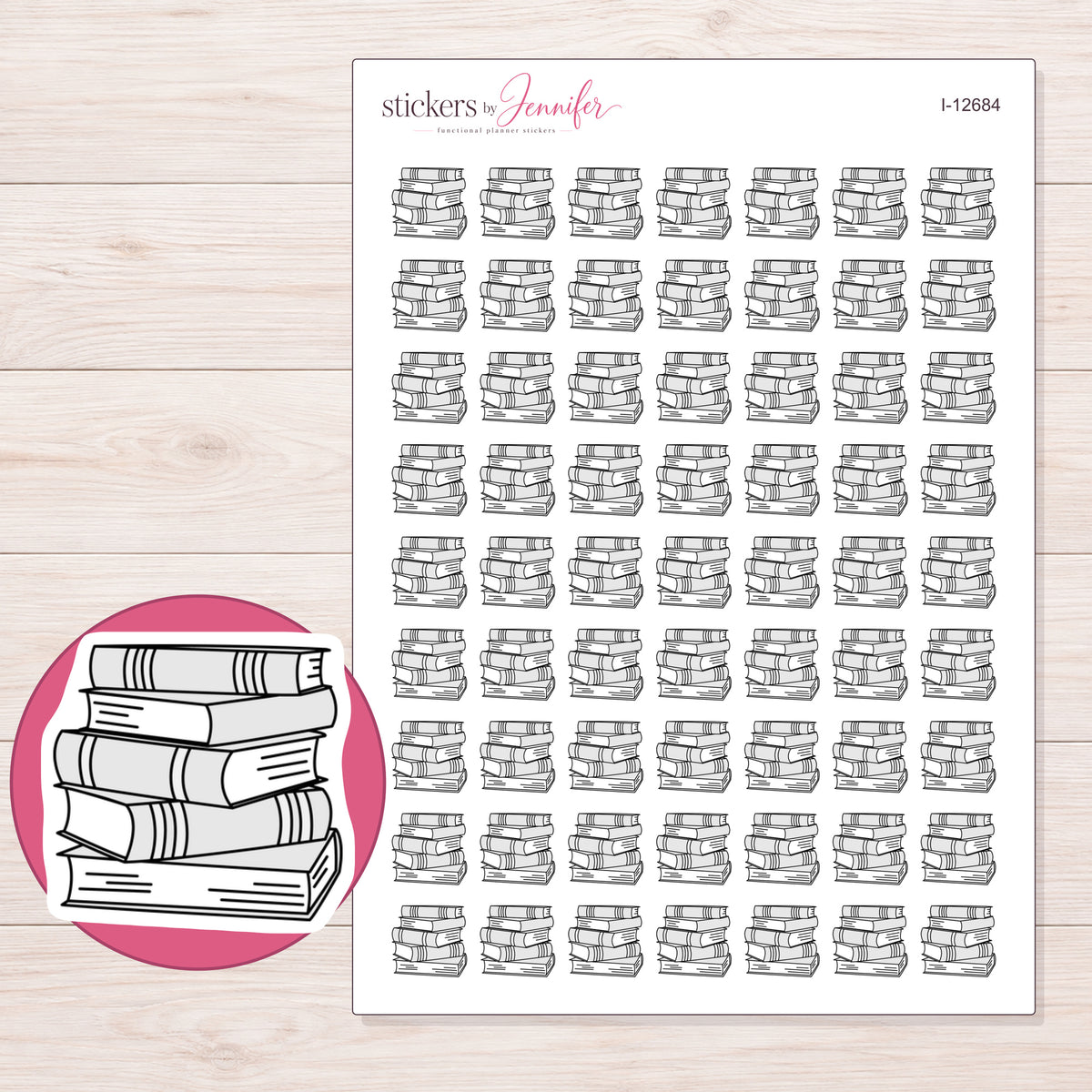 I-12684 planner sticker sheet with enlarged sticker detail