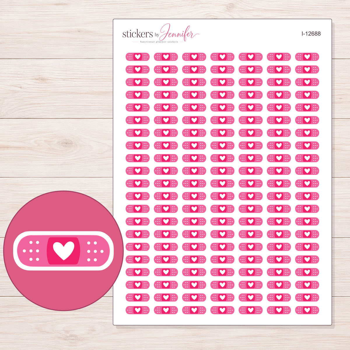 I-12688 planner sticker sheet with enlarged sticker detail