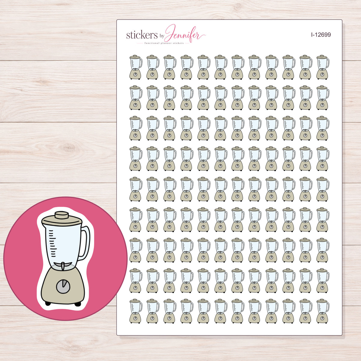 I-12699 planner sticker sheet with enlarged sticker detail