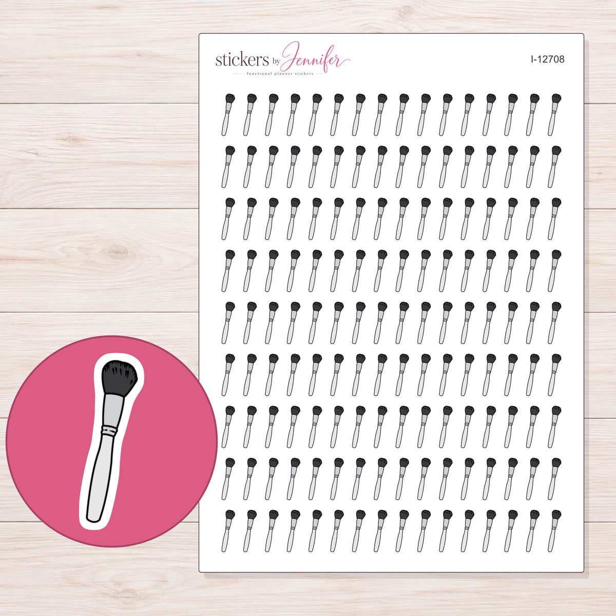 I-12708 planner sticker sheet with enlarged sticker detail