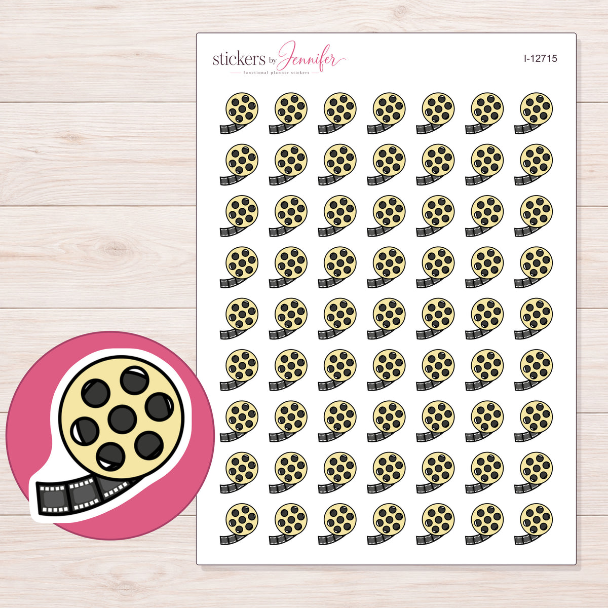 I-12715 planner sticker sheet with enlarged sticker detail