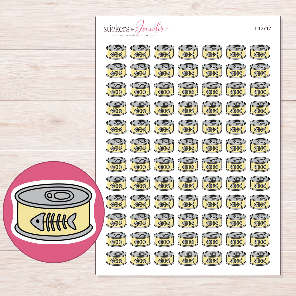 I-12717 planner sticker sheet with enlarged sticker detail