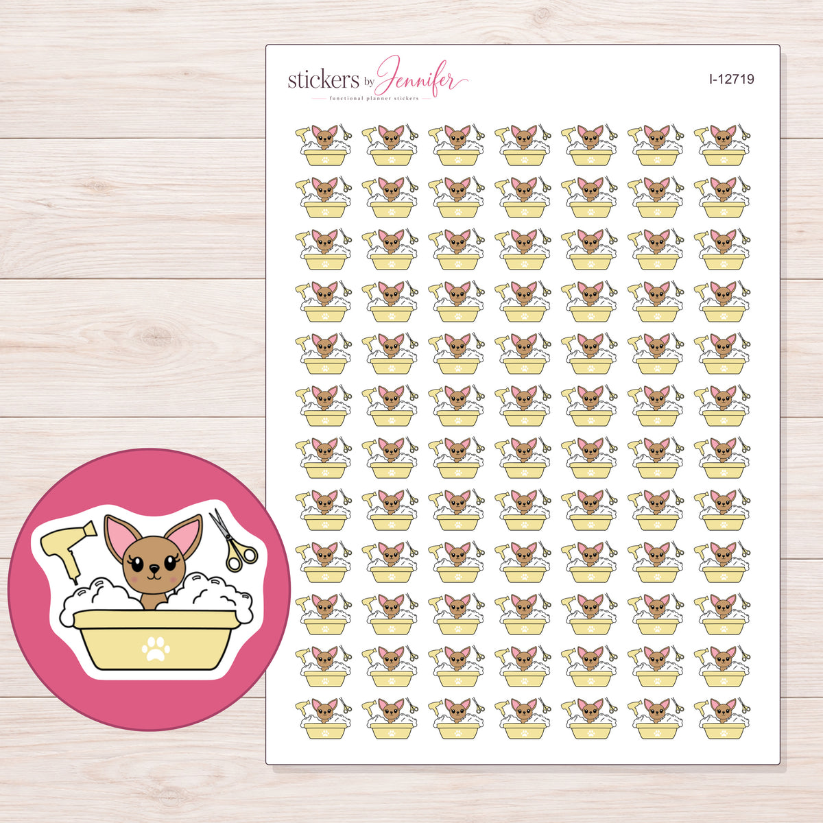 I-12719 planner sticker sheet with enlarged sticker detail