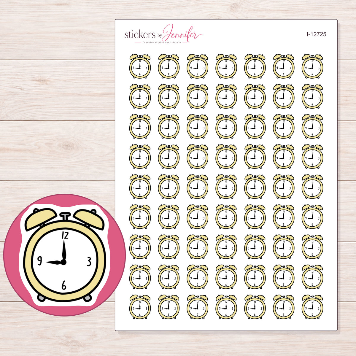 I-12725 planner sticker sheet with enlarged sticker detail