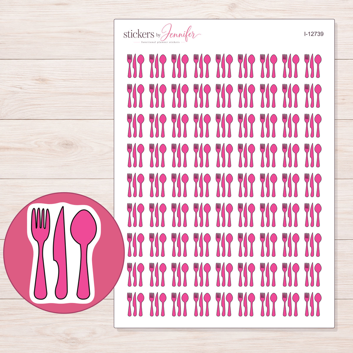 I-12739 planner sticker sheet with enlarged sticker detail