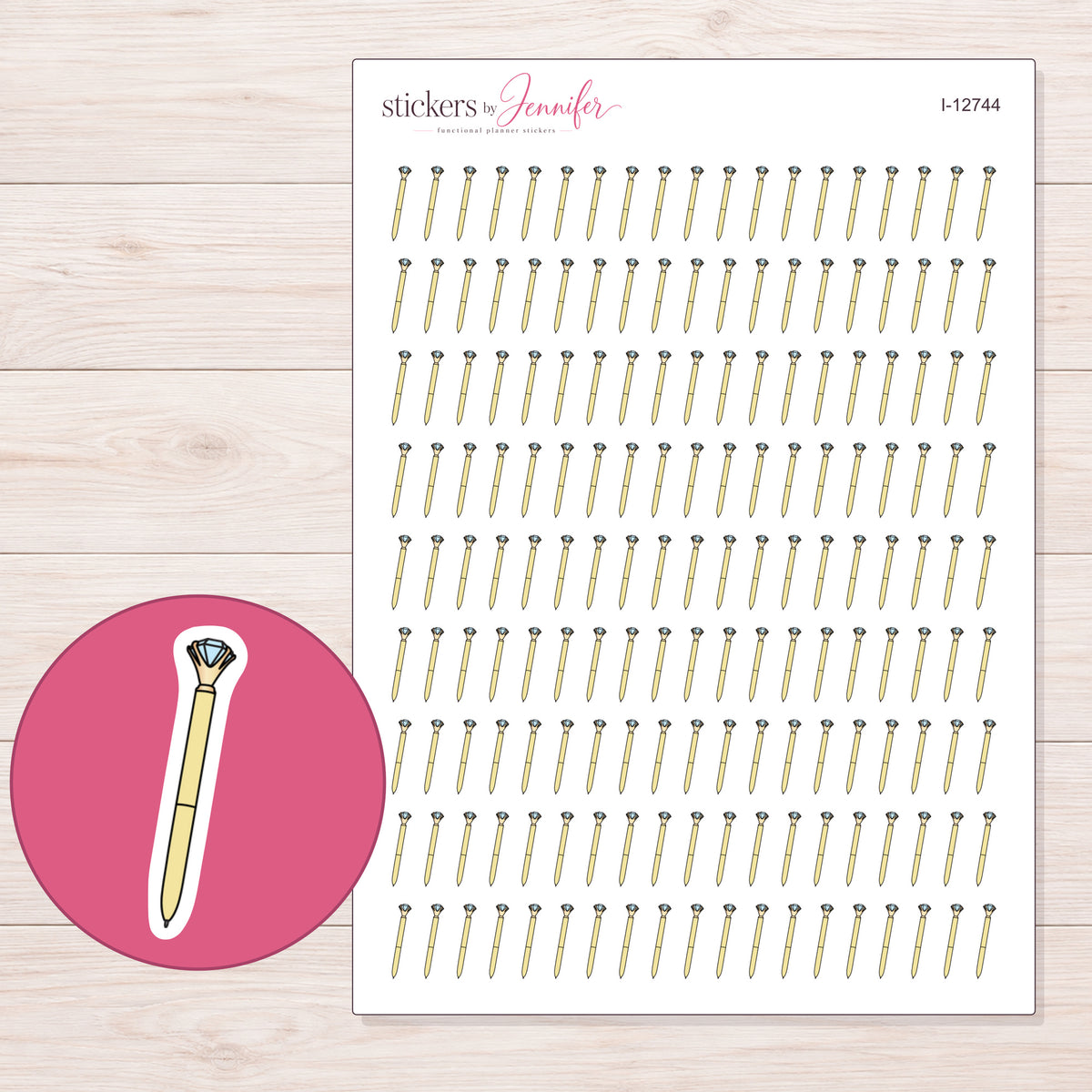 I-12744 planner sticker sheet with enlarged sticker detail
