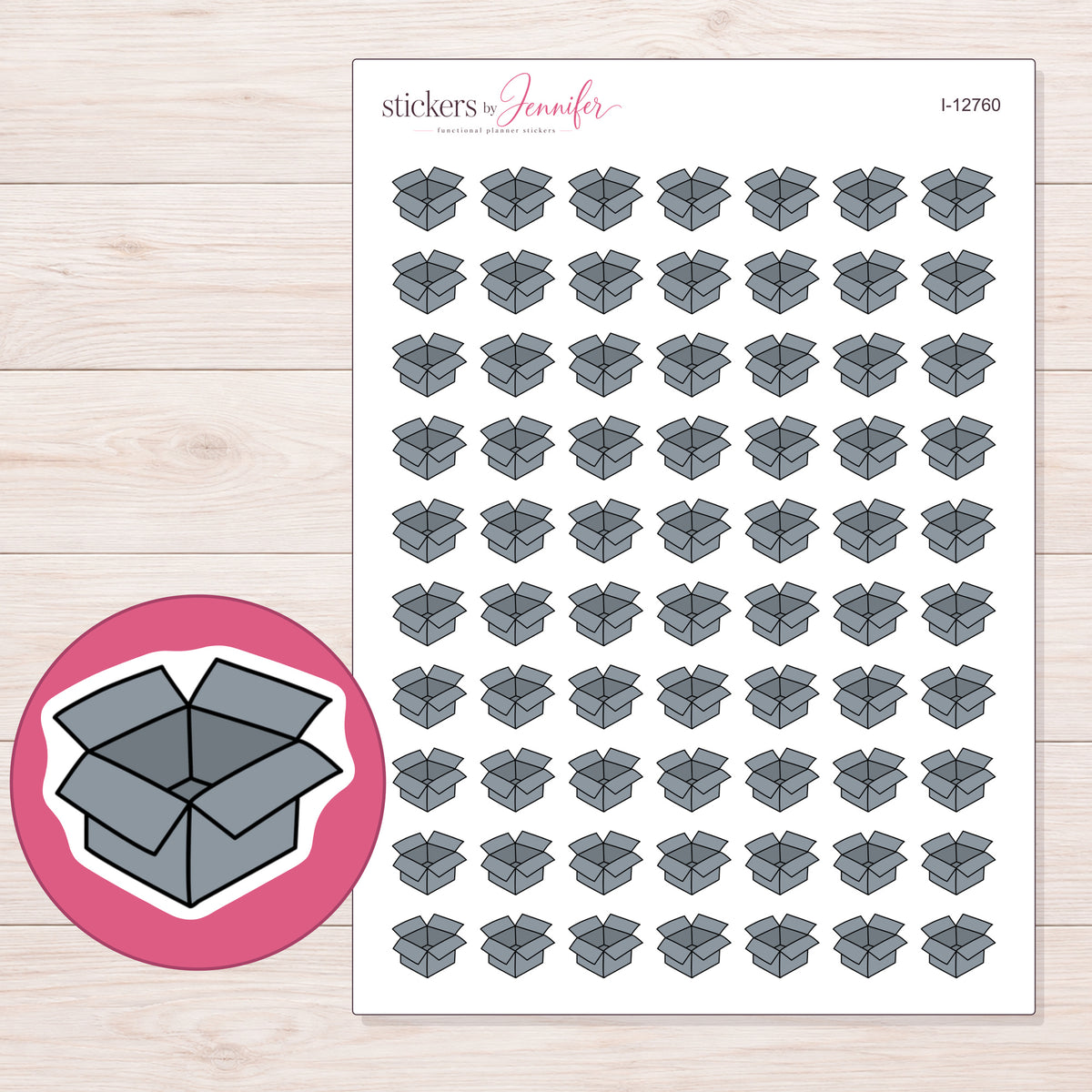 I-12760 planner sticker sheet with enlarged sticker detail