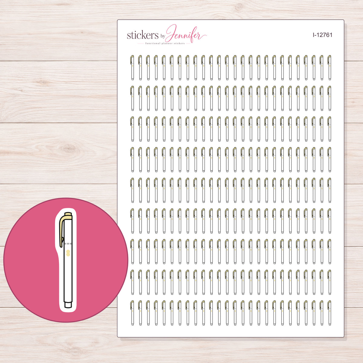 I-12761 planner sticker sheet with enlarged sticker detail