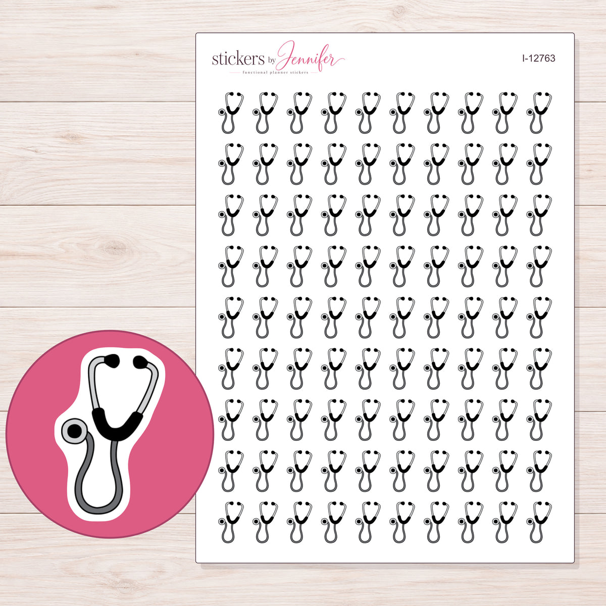I-12763 planner sticker sheet with enlarged sticker detail