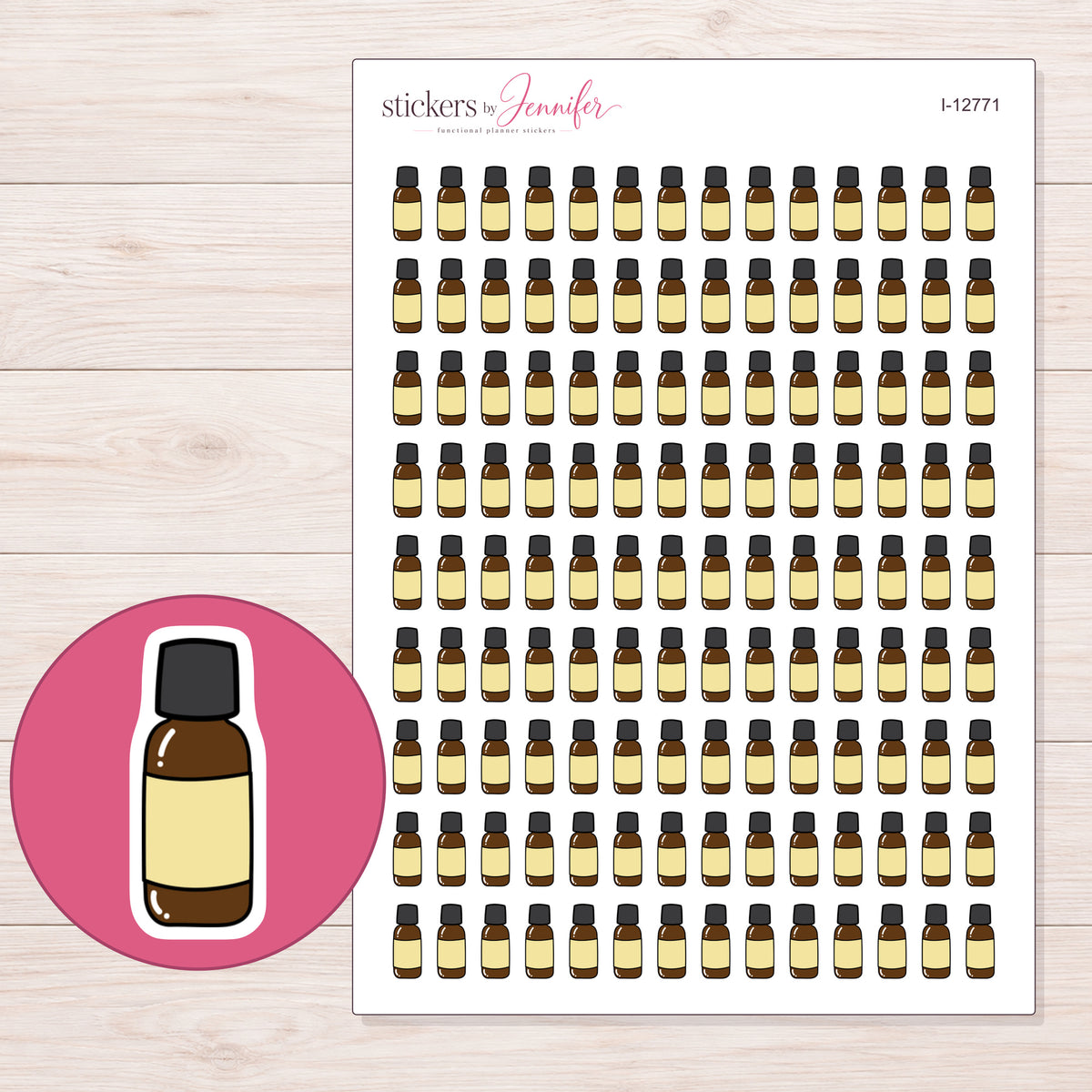 I-12771 planner sticker sheet with enlarged sticker detail