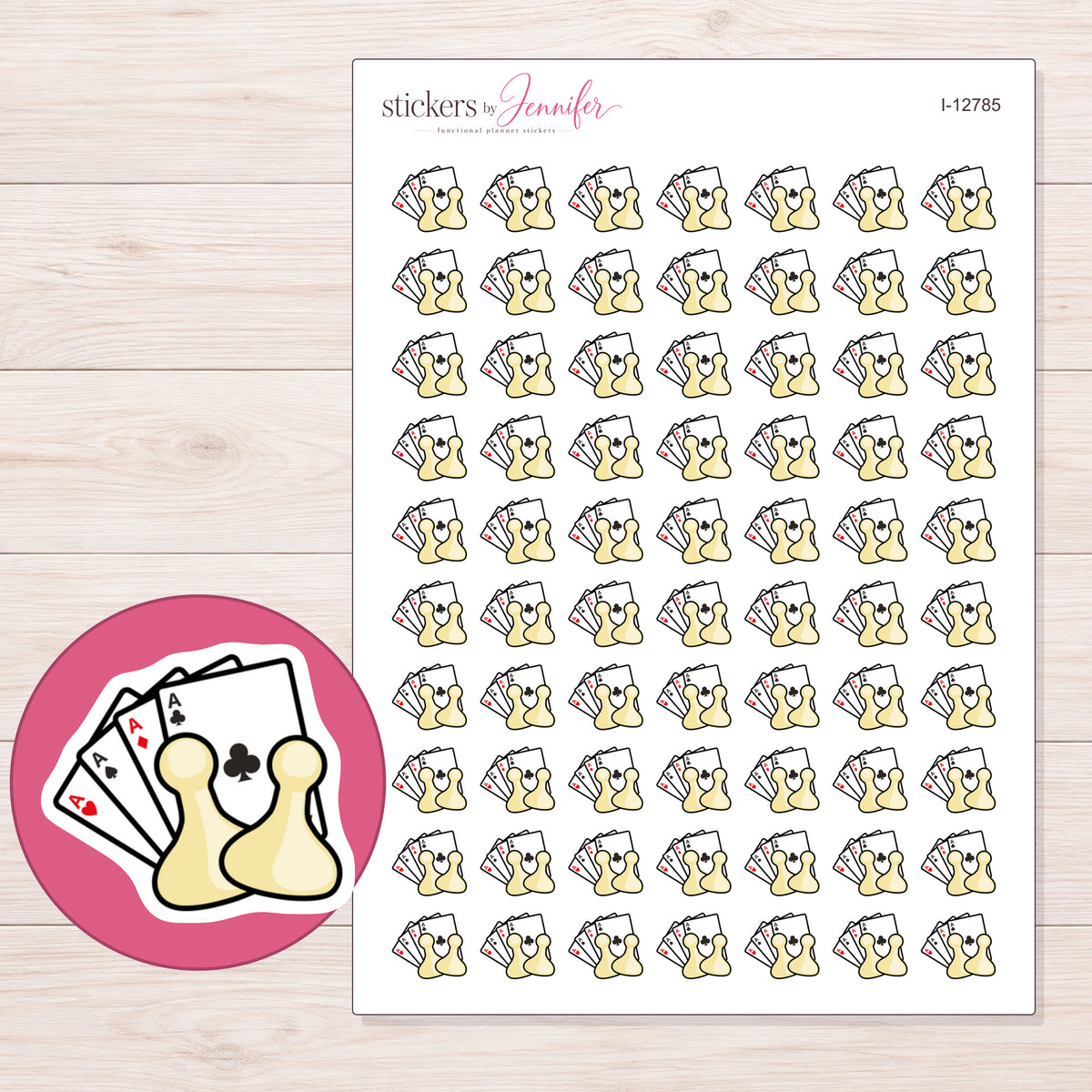 I-12785 planner sticker sheet with enlarged sticker detail