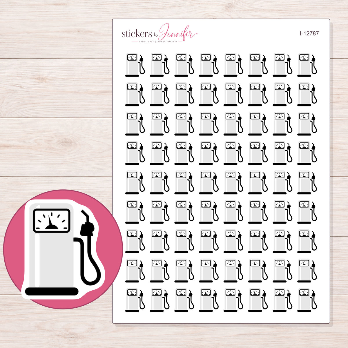 I-12787 planner sticker sheet with enlarged sticker detail