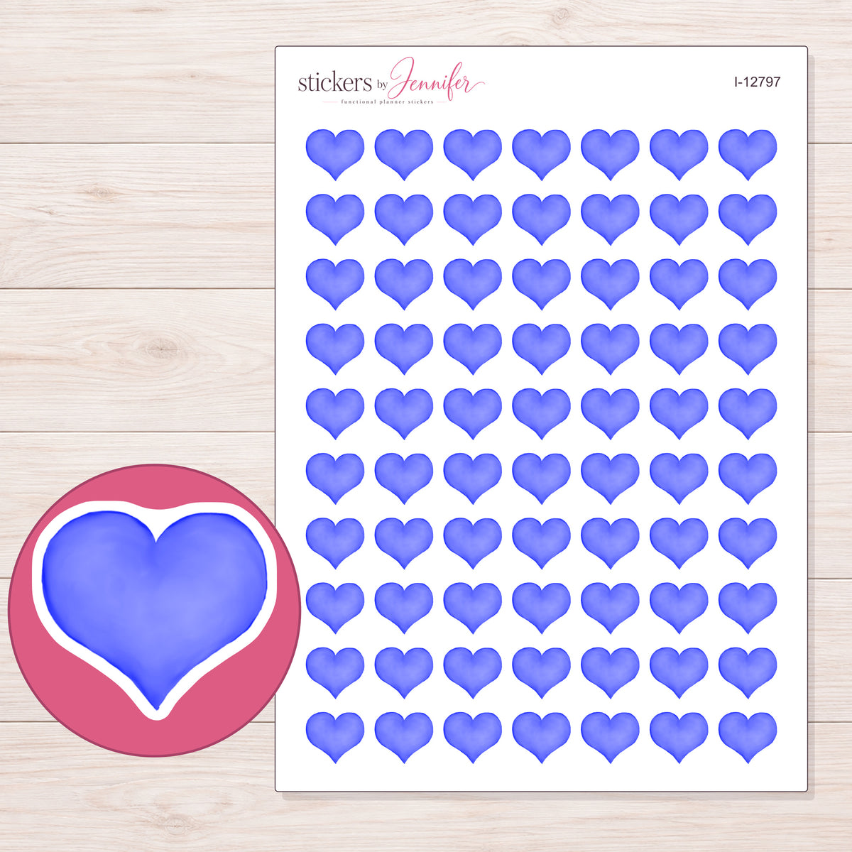 I-12797 planner sticker sheet with enlarged sticker detail