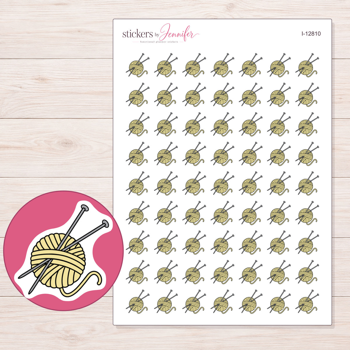 I-12810 planner sticker sheet with enlarged sticker detail