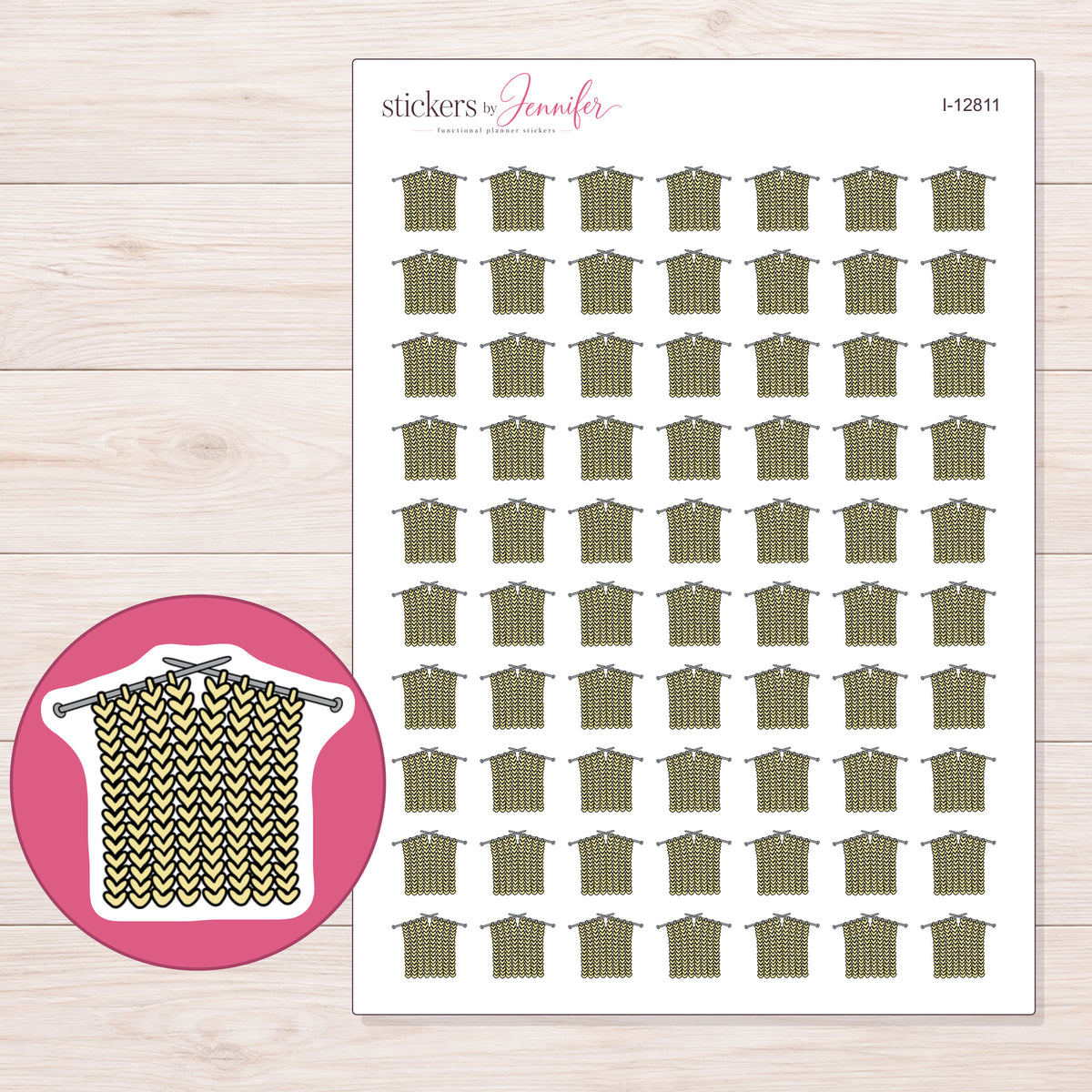 I-12811 planner sticker sheet with enlarged sticker detail