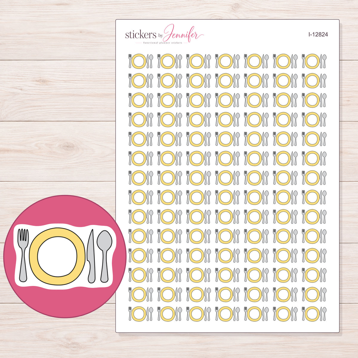 I-12824 planner sticker sheet with enlarged sticker detail