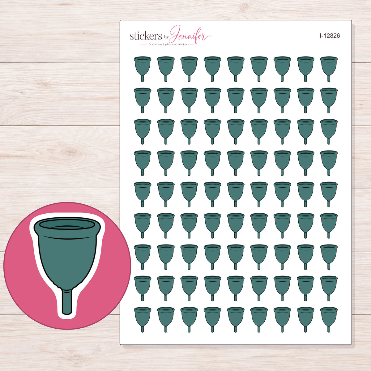 I-12826 planner sticker sheet with enlarged sticker detail