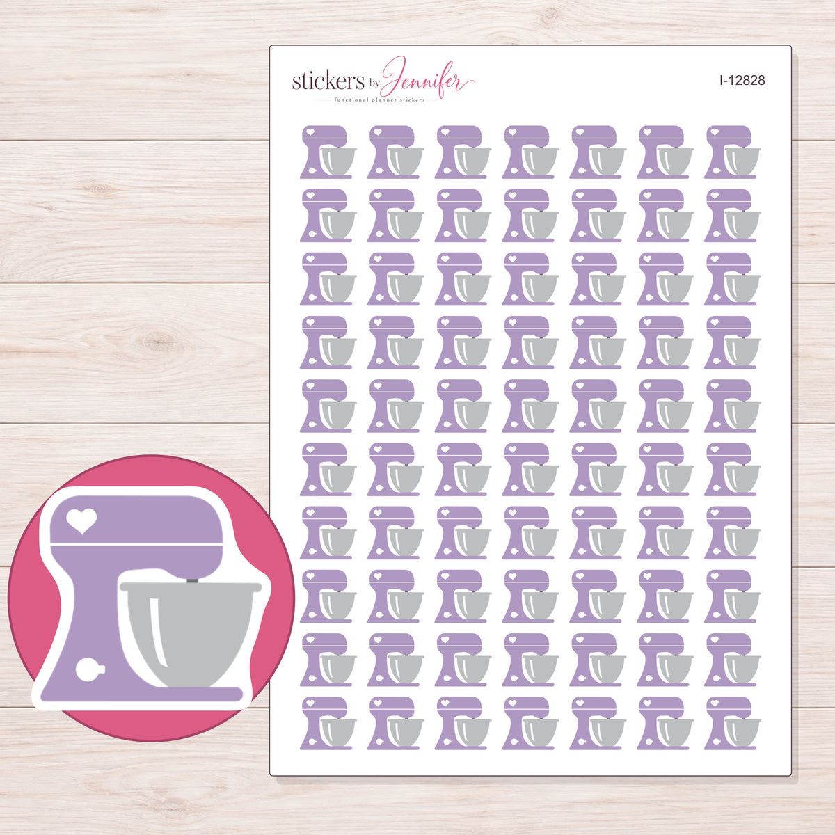 I-12828 planner sticker sheet with enlarged sticker detail
