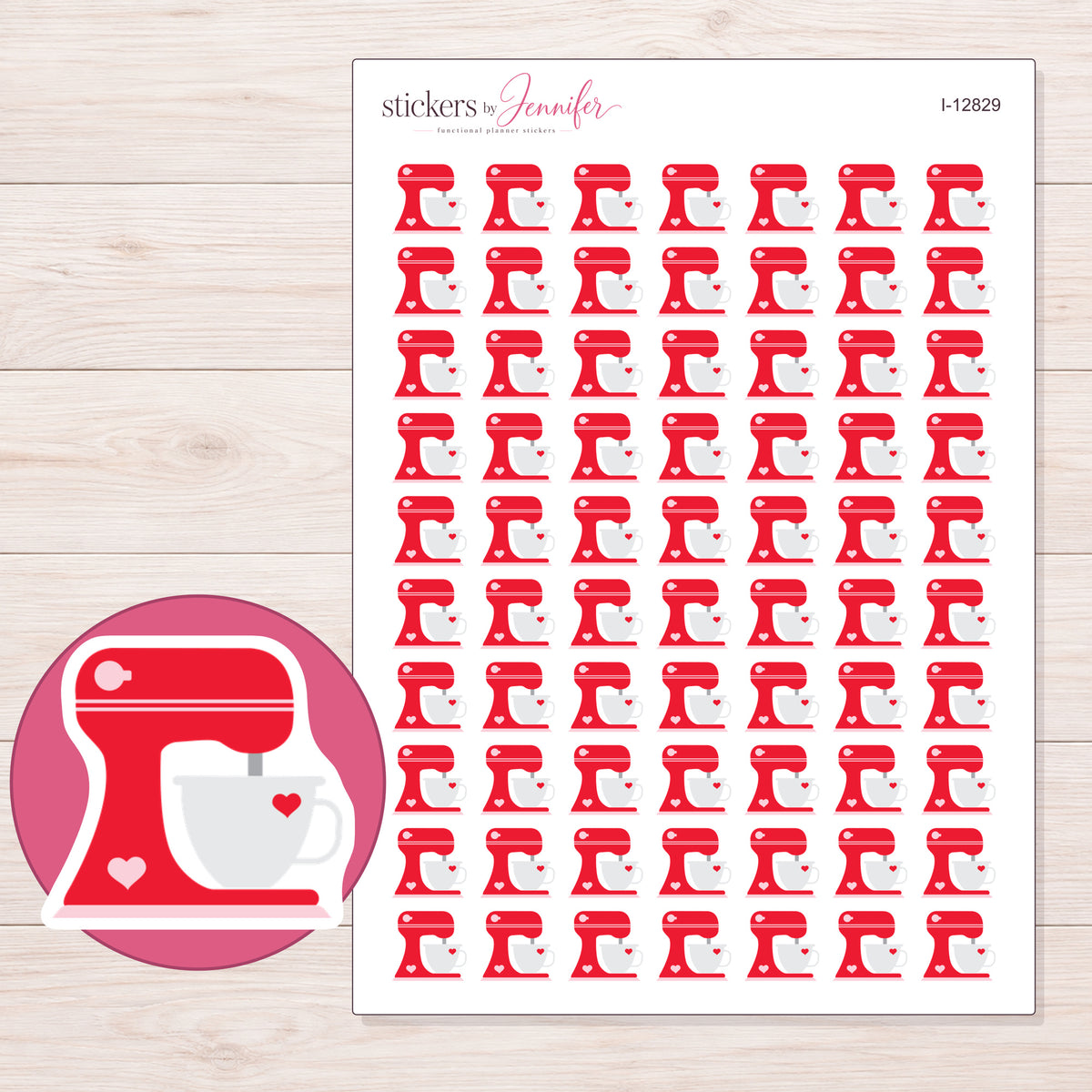 I-12829 planner sticker sheet with enlarged sticker detail