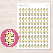 I-12864 planner sticker sheet with enlarged sticker detail