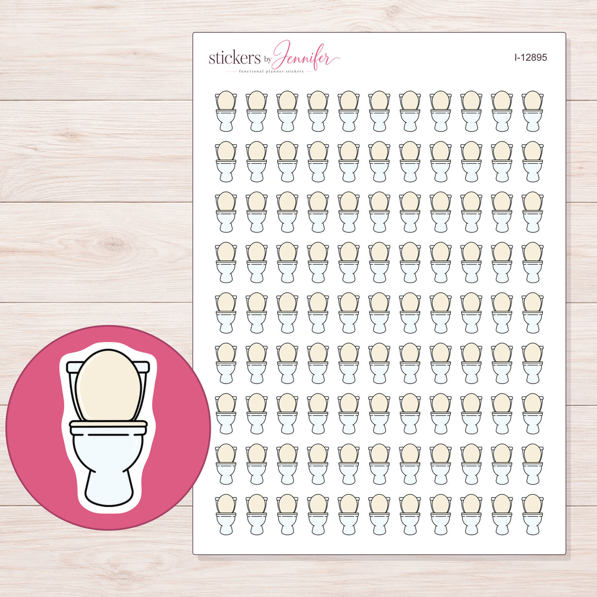 I-12895 planner sticker sheet with enlarged sticker detail