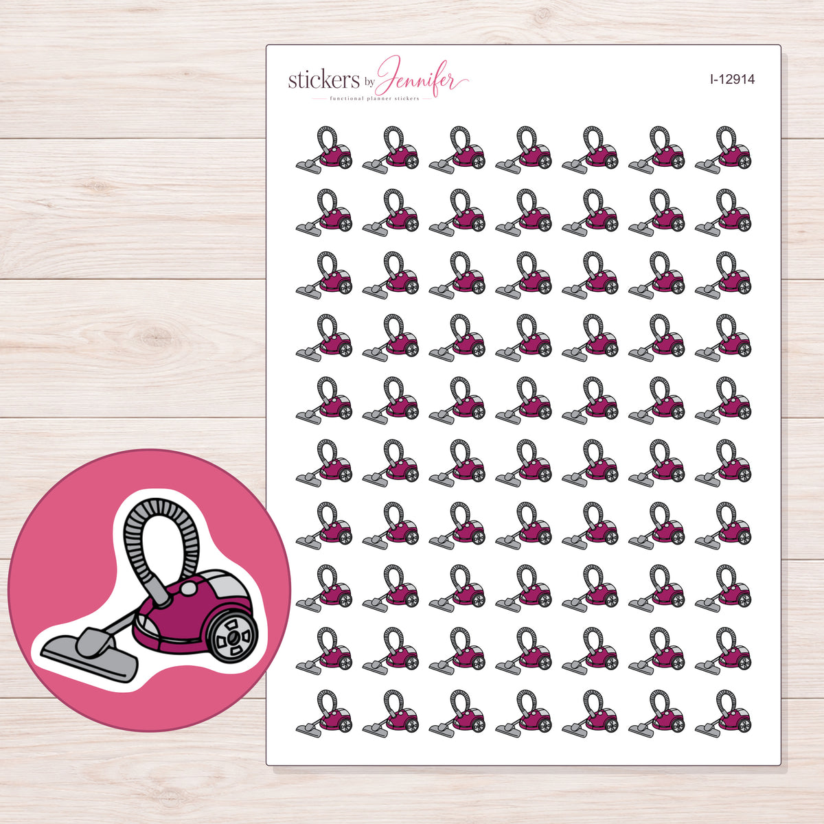 I-12914 planner sticker sheet with enlarged sticker detail