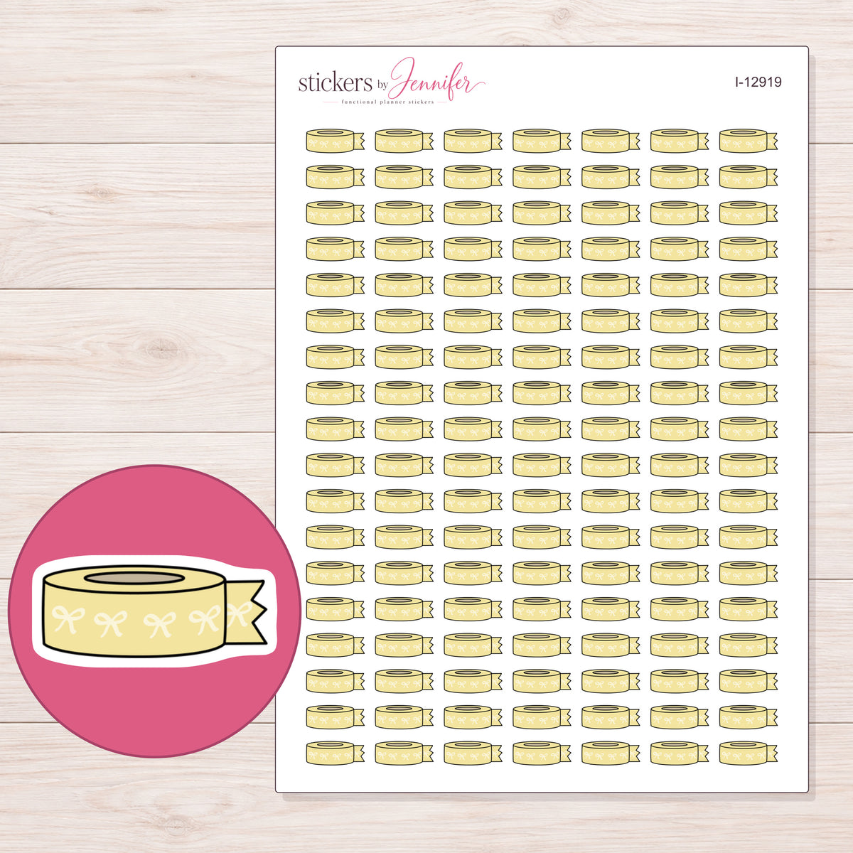 I-12919 planner sticker sheet with enlarged sticker detail