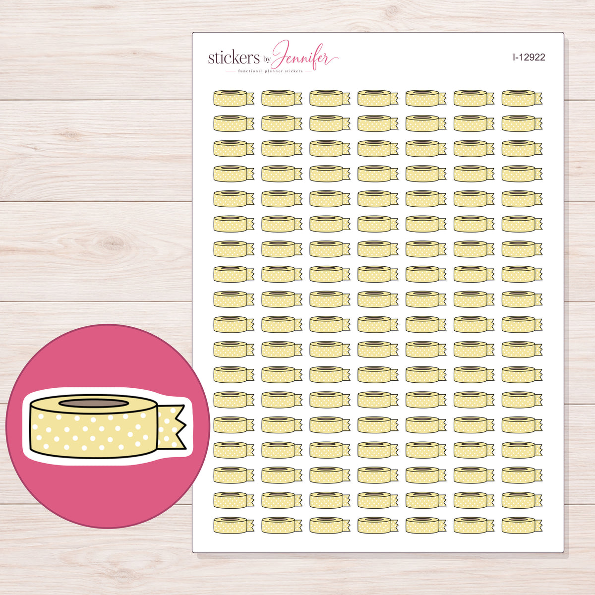 I-12922 planner sticker sheet with enlarged sticker detail