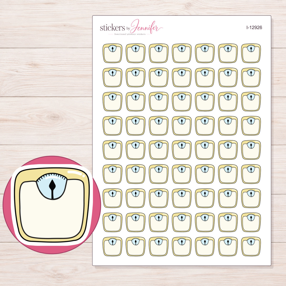 I-12926 planner sticker sheet with enlarged sticker detail