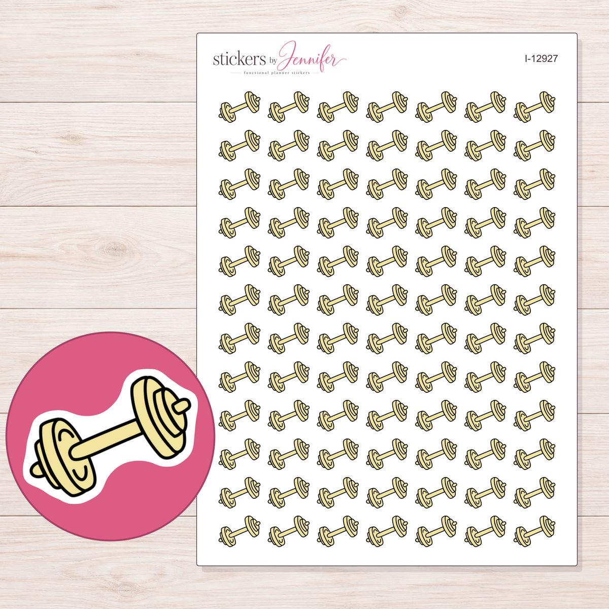 I-12927 planner sticker sheet with enlarged sticker detail