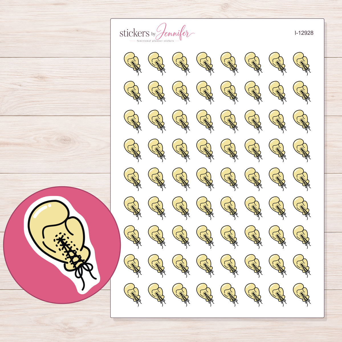 I-12928 planner sticker sheet with enlarged sticker detail