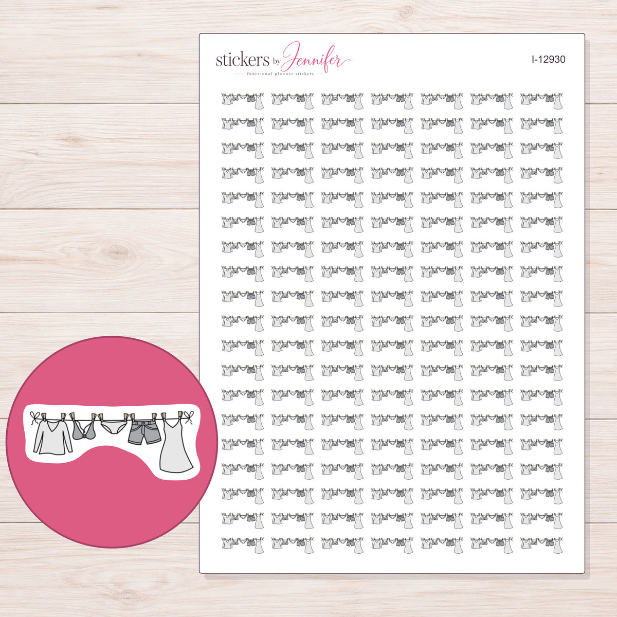 I-12930 planner sticker sheet with enlarged sticker detail