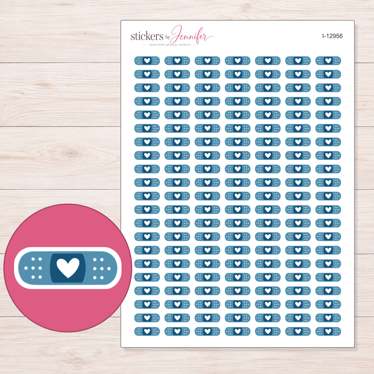 I-12956 planner sticker sheet with enlarged sticker detail