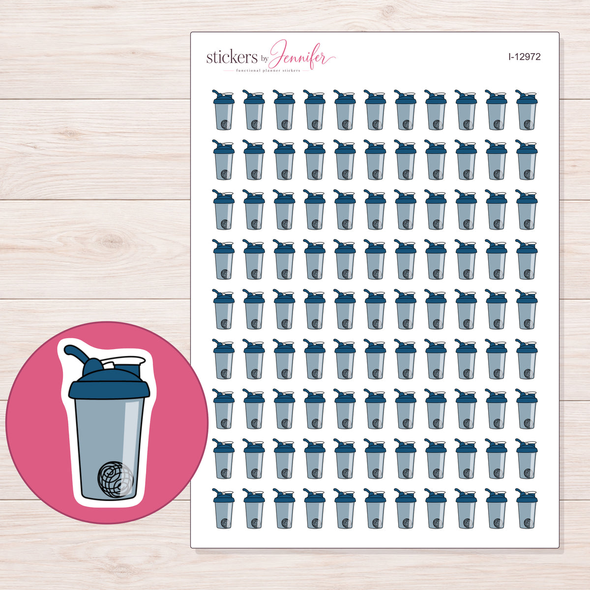 I-12972 planner sticker sheet with enlarged sticker detail